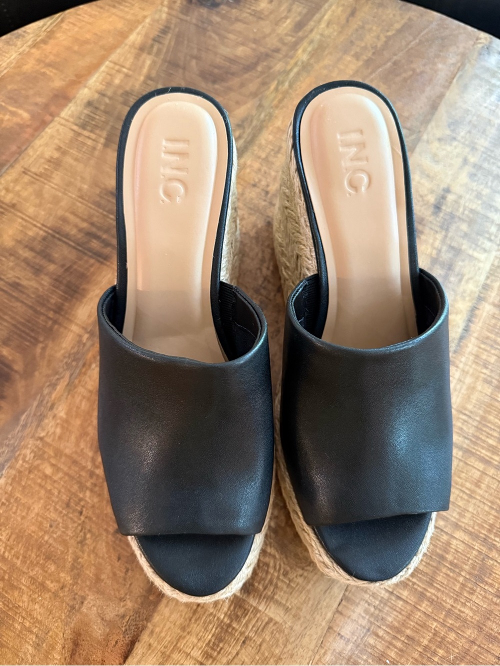 I.N.C. International Concepts Cicily Espadrille Wedge Sandals in Black, Size 9.5 - Picture 3 of 6